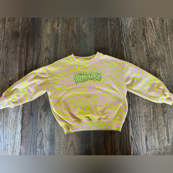 WildKind Neon Zebra Print Sweatshirt - Picture 1 of 4